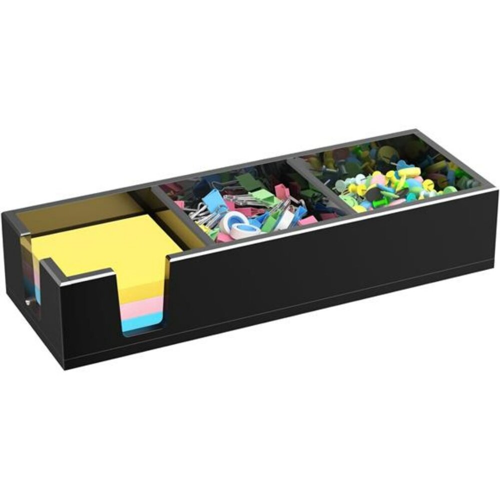 Black acrylic sticky note holder 3x3 memo pad dispenser desk organizer office ho